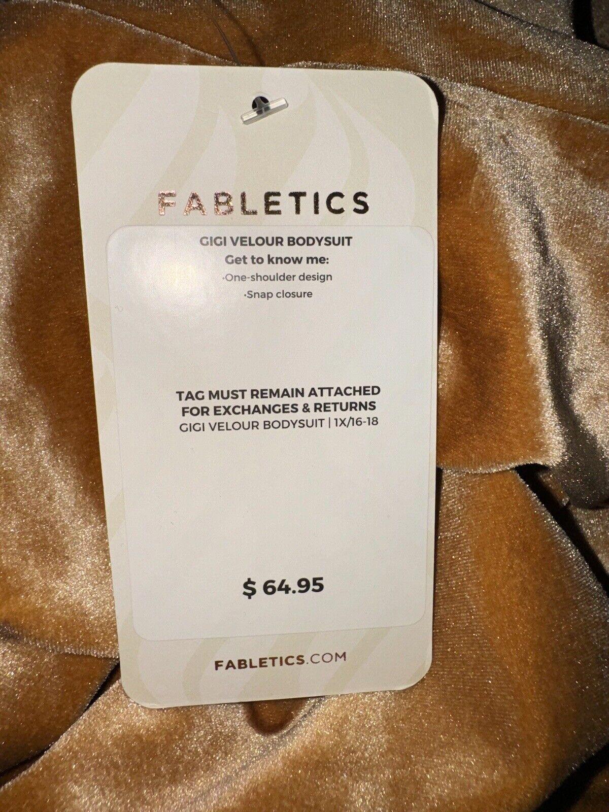 NWT Fabletics Gigi Velour Bodysuit Light honey Size XL Retail $69.95