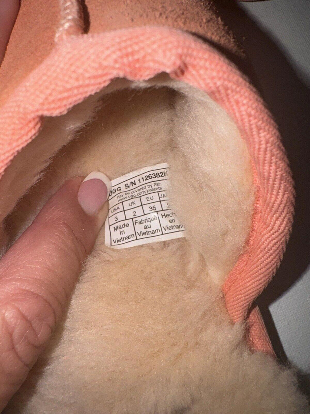 New UGG Little Kids Keegan Slide Slipper Peach sz 3