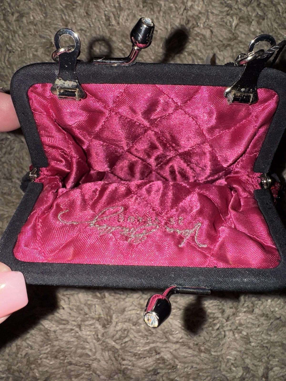 Vera Bradley 25th Anniversary Petite Purse Bag Embroidered Beaded And Kiss Lock