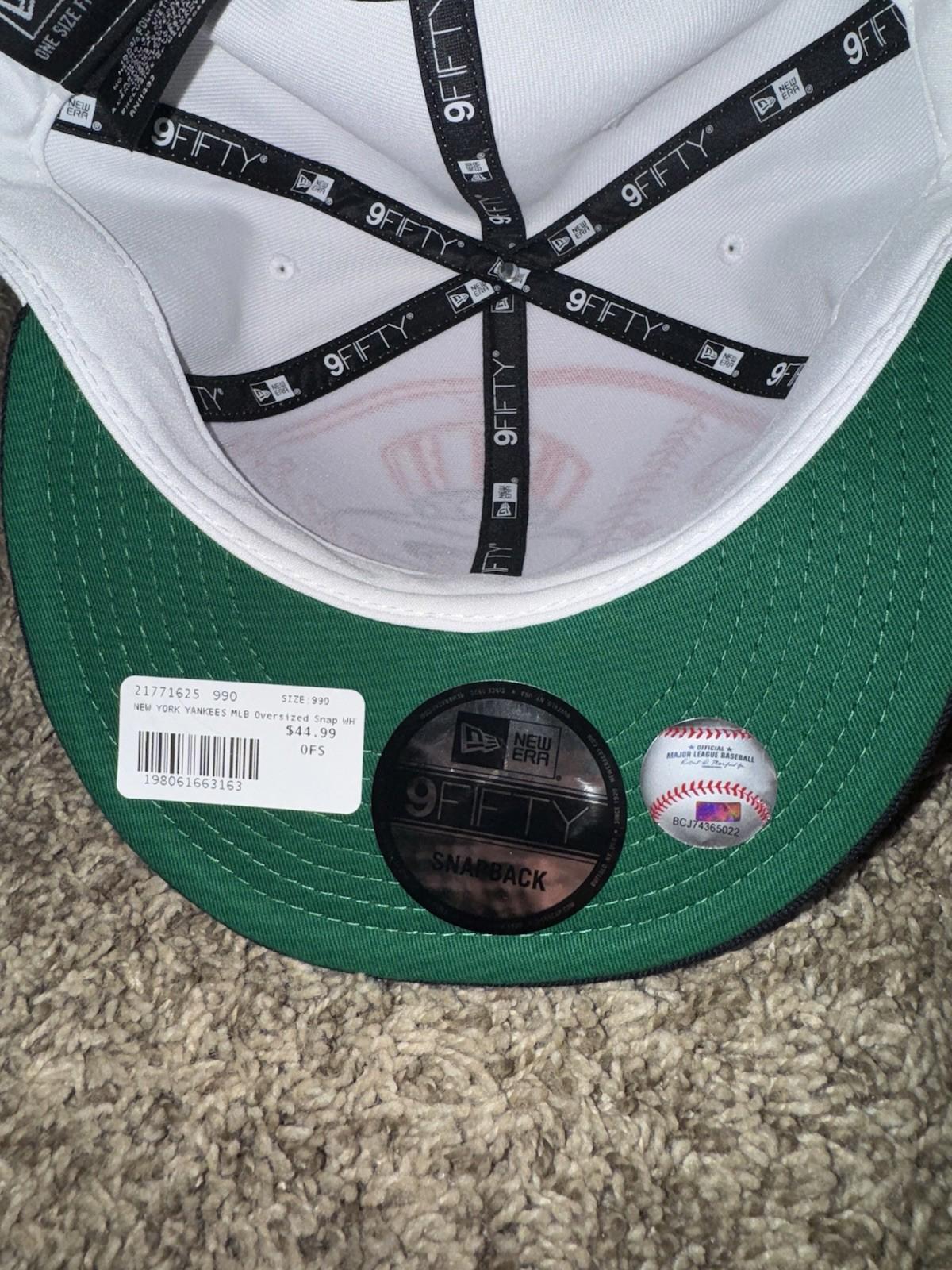 New Era 9fifty White New York Yankees Hat Cap Big Logo Embroidered Logo SnapBack
