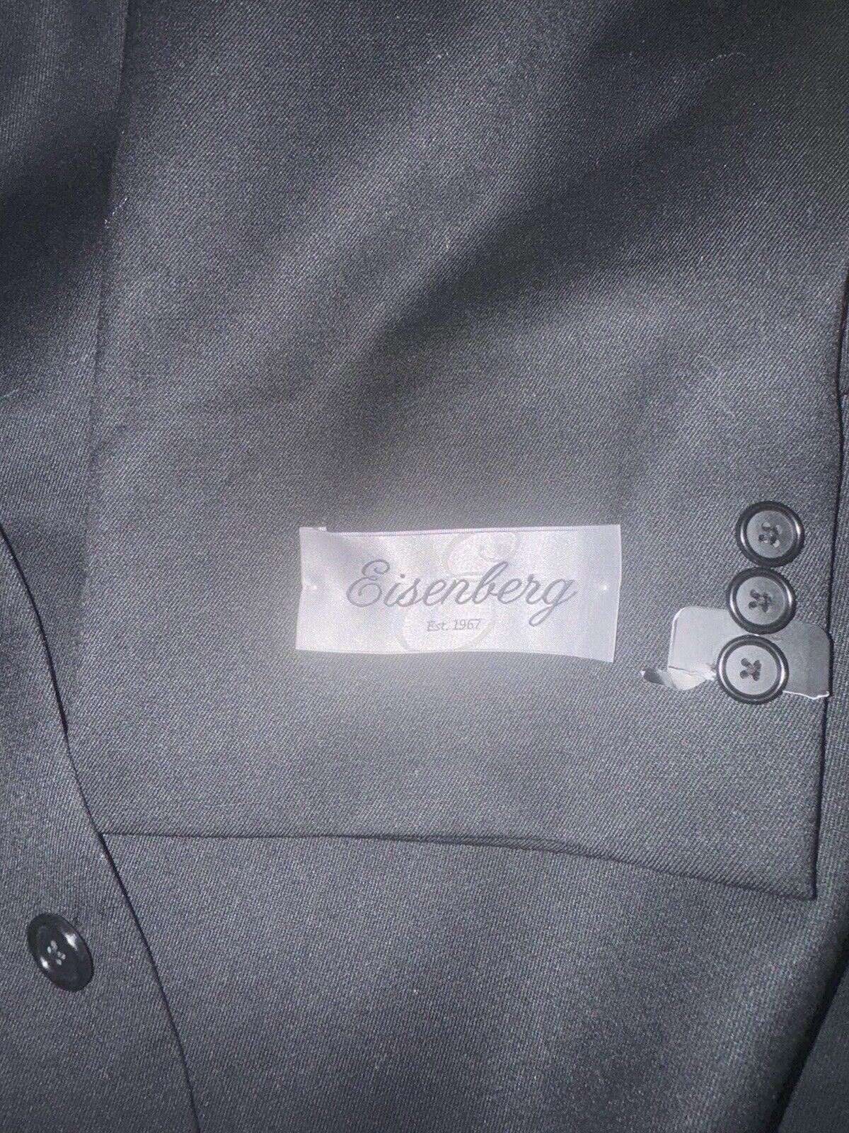 EISENBERG Sport Coat Two Button Jacket 56 Black Suit Coat
