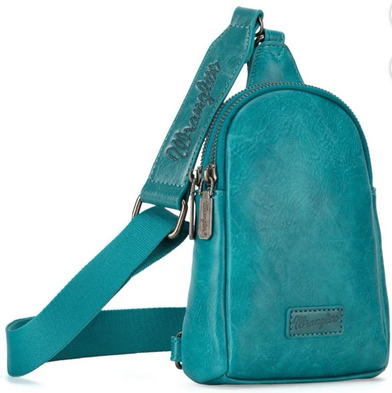 Wrangler Crossbody Sling Bag for Women Fanny Pack Purse Chest Bag Teal NWT