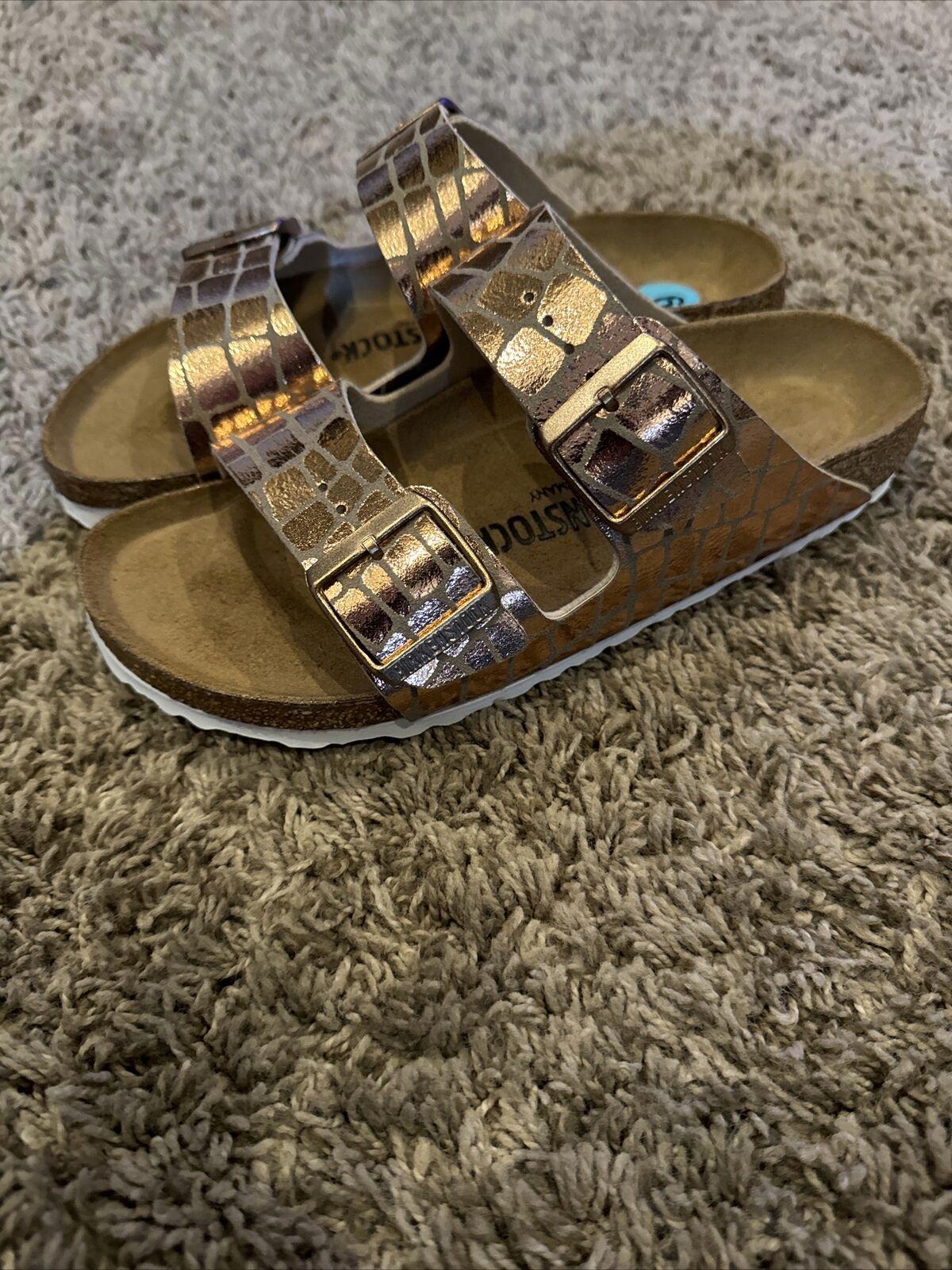 Birkenstock Sandals Size 37 US Copper Leather Casual Arizona
