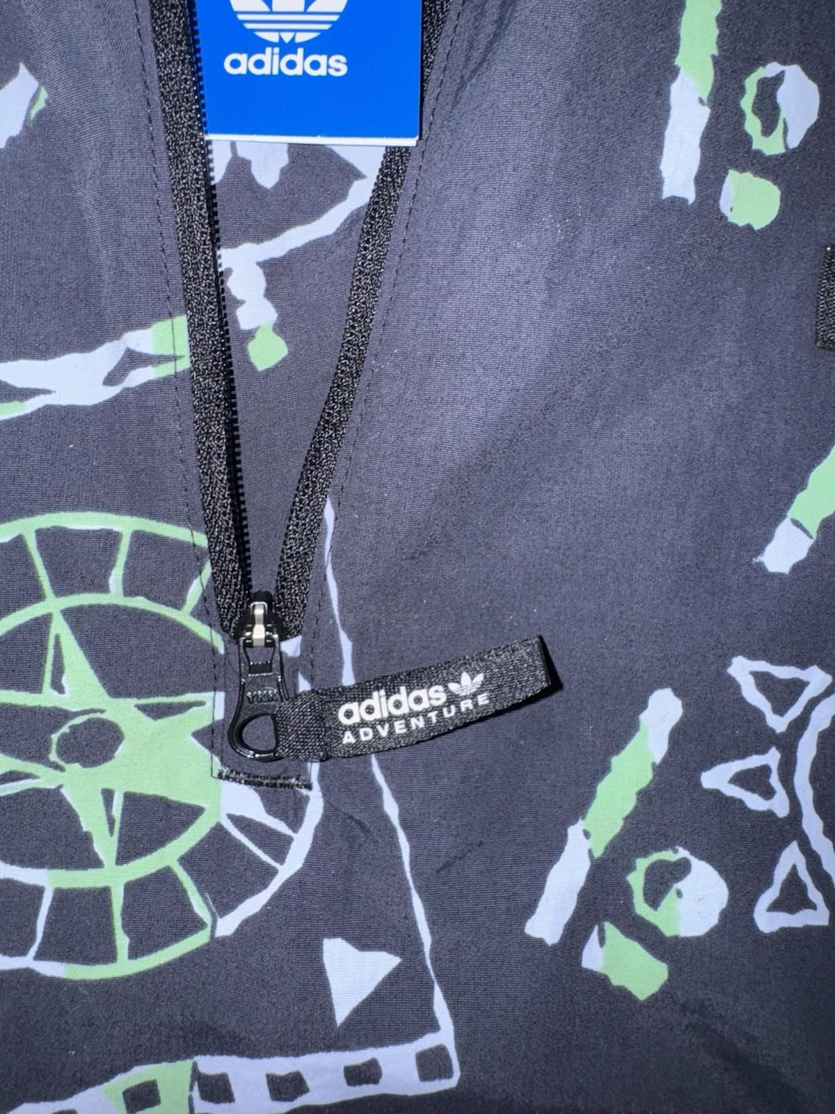 Adidas Men's Adventure Allover Print Archive Anorak Windbreaker Jacket Size SM