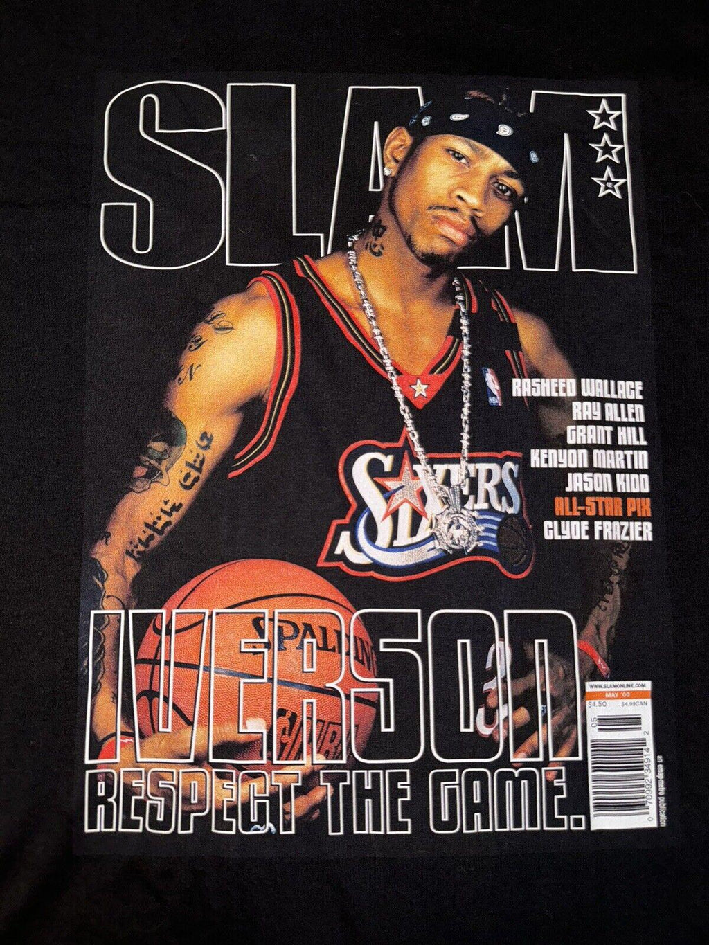 Mitchell & Ness Philadelphia 76ers Iverson Slam Cover Tee L