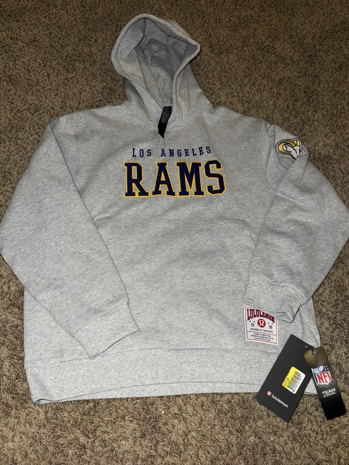 NWT RARE Lululemon Gray LA Rams Steady State Pullover Hoodie Mens MED