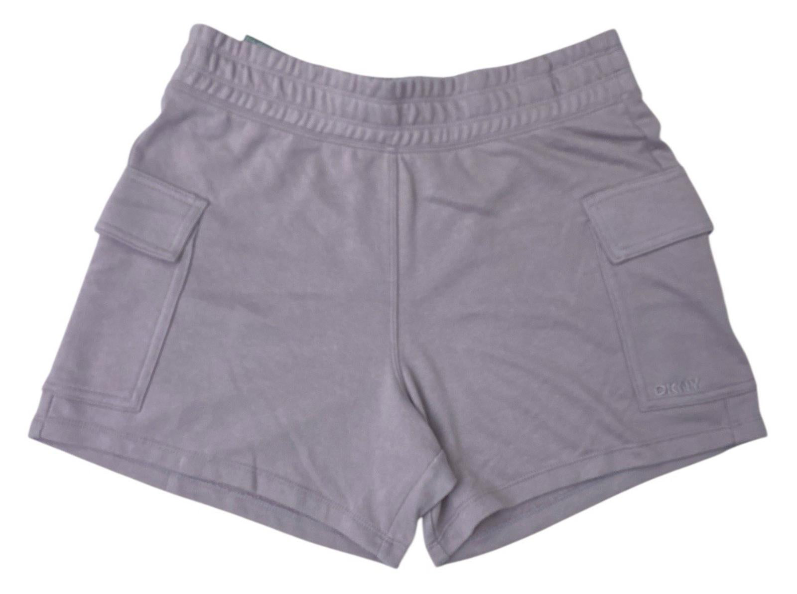NEW! DKNY Women's French Terry Classic Fit Ultra-Soft Cargo Short Small. Purple