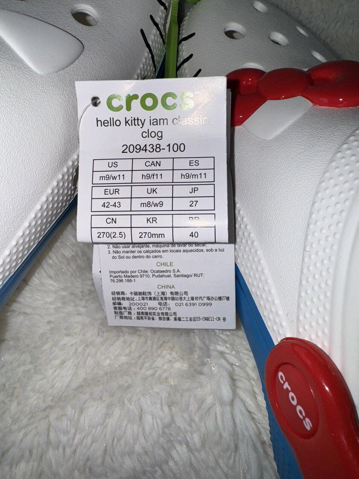 Crocs X Hello Kitty Classic Clog 50th Anniversary Size 11 🎀