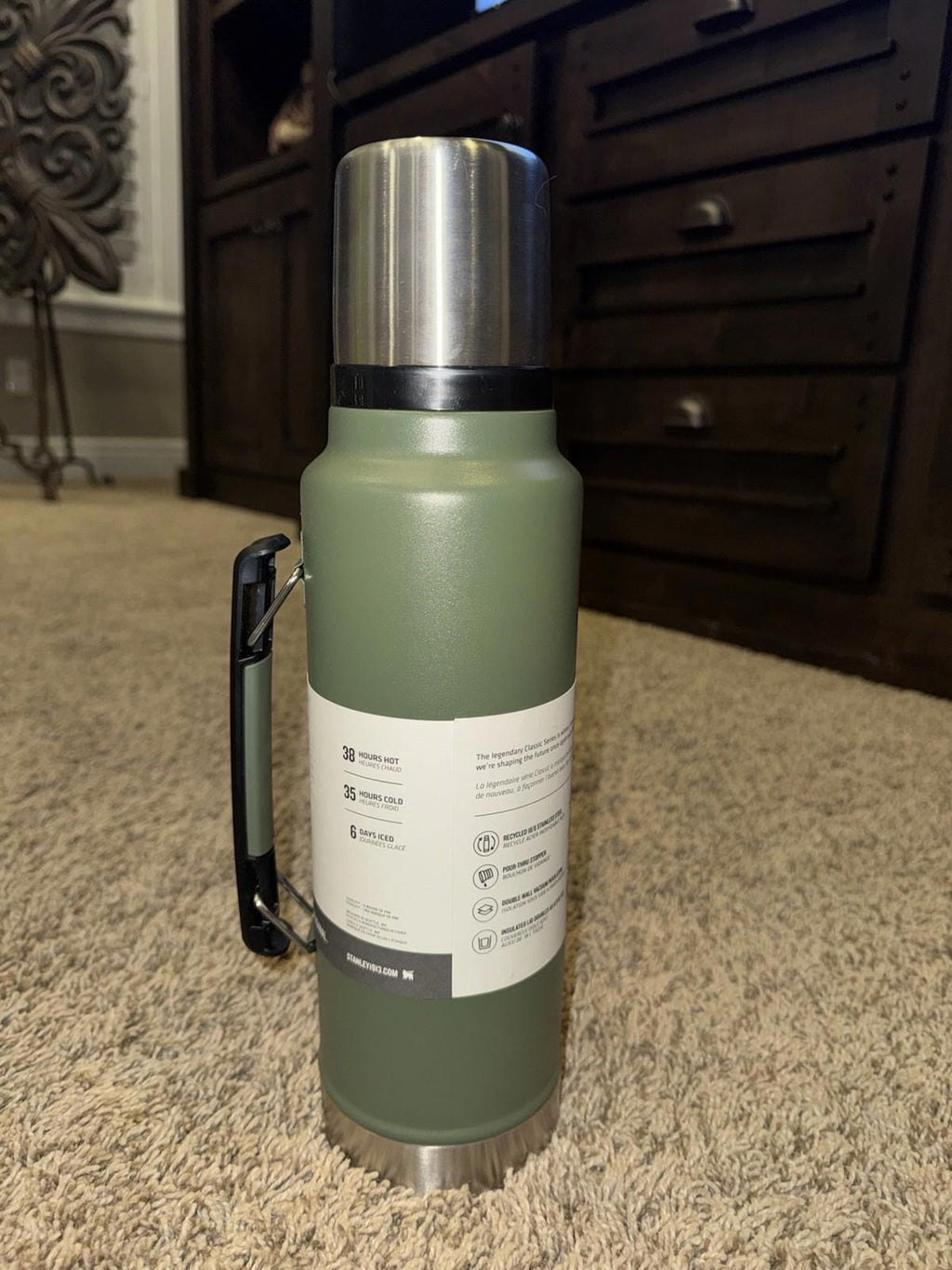 Stanley Classic Legendary Vacuum Insulated Bottle Hammertone Green - 1.5qt NEW