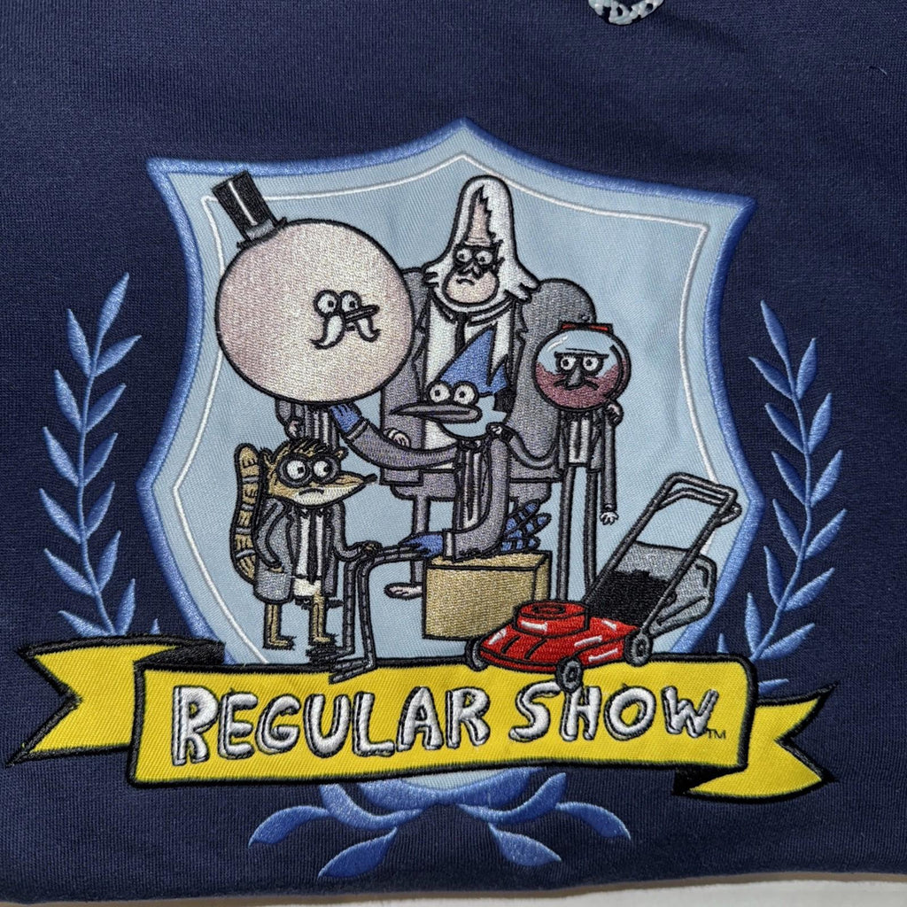 NEW! Regular Show Crest Embroidered Hoodie- BoxLunch Exclusive Med NWT