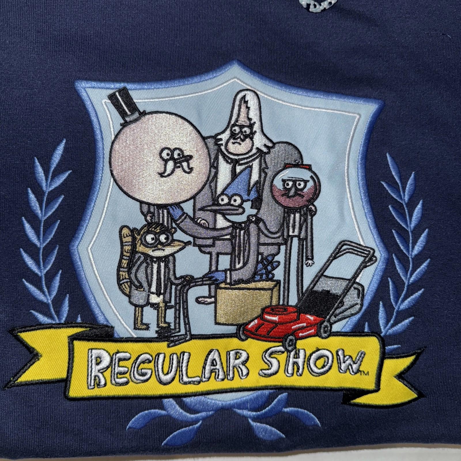 NEW! Regular Show Crest Embroidered Hoodie- BoxLunch Exclusive Med NWT