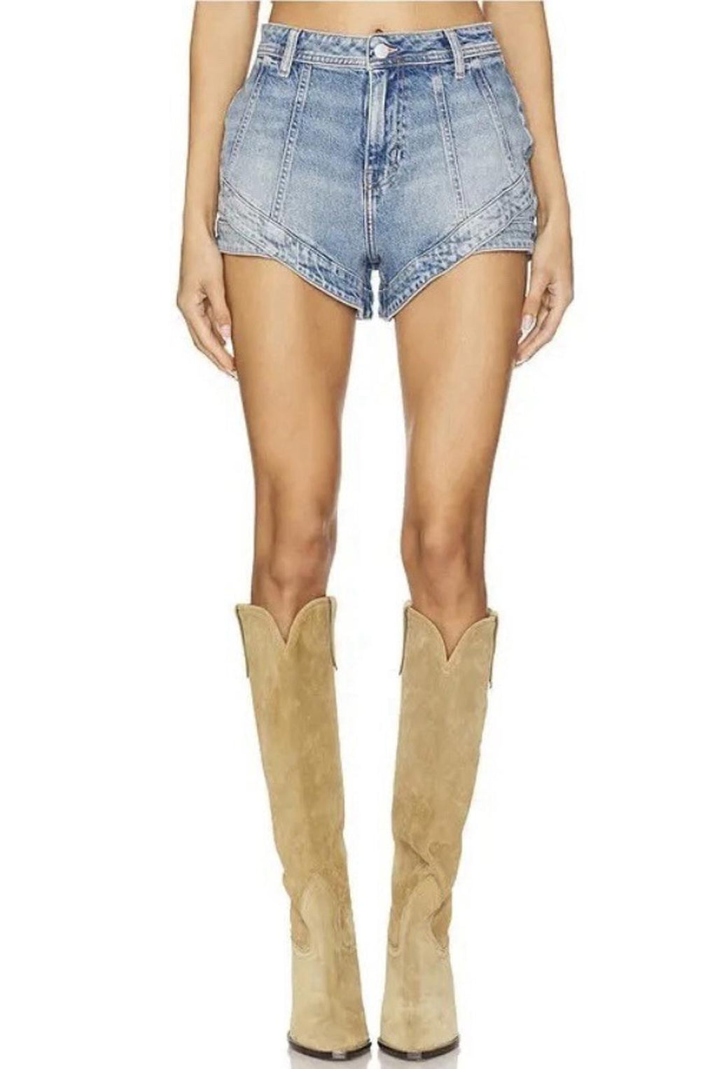NWT free people Denim Shorts Crvy Size 26 Mona High Rise Shorts In Bombay Blue