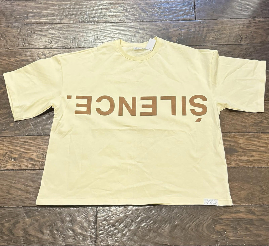 Onyx Apparell Silence Double Sided Graphic Oversized Crop Fit Boxy T-Shirt - NEW