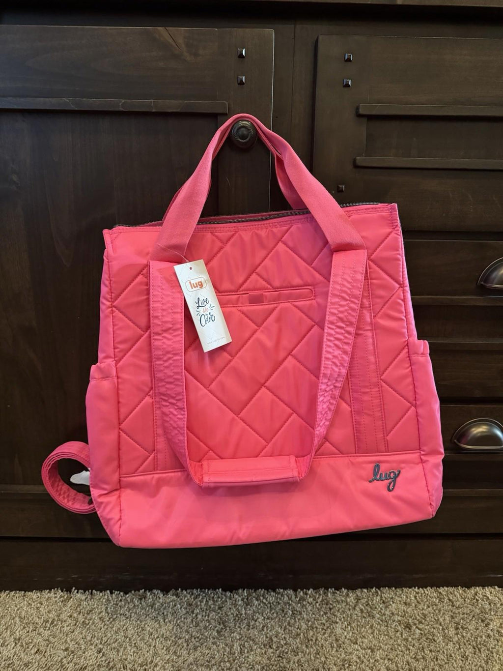NEW Lug Baby Yacht Carry-All  Zip Top Tote Travel Work Diaper Magenta Pink NWT