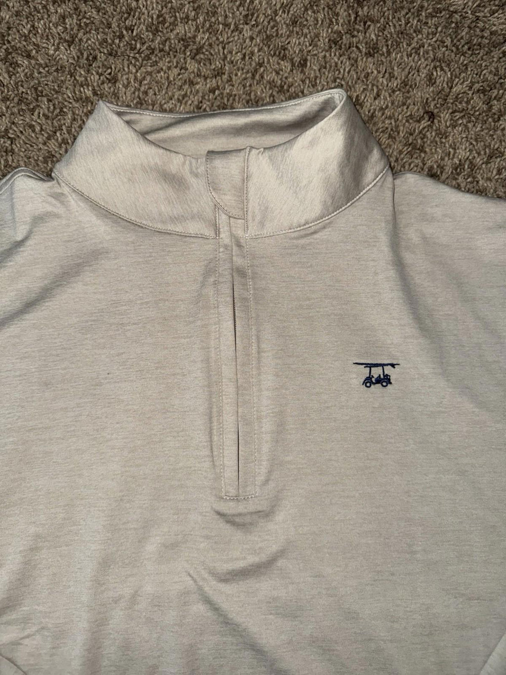 BALD HEAD EABLUES Heather Sand Dollar Ocean View Quarter Zip Large. Tan. NEW
