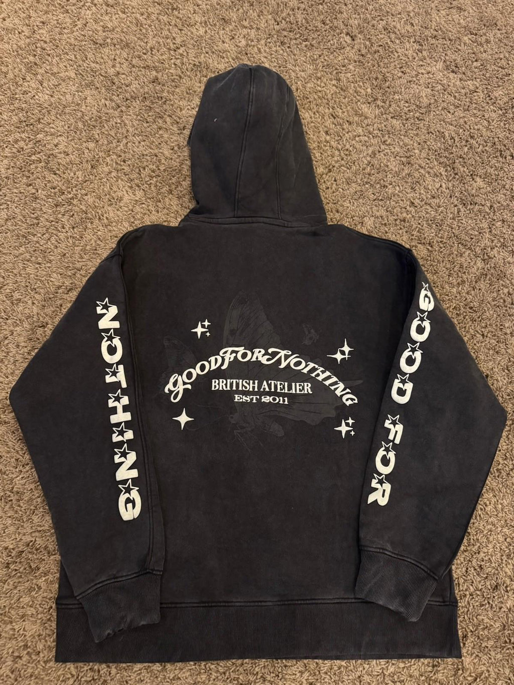 NEW Good For Nothing LIBERTY Hoodie - washed black MEDIUM NWT