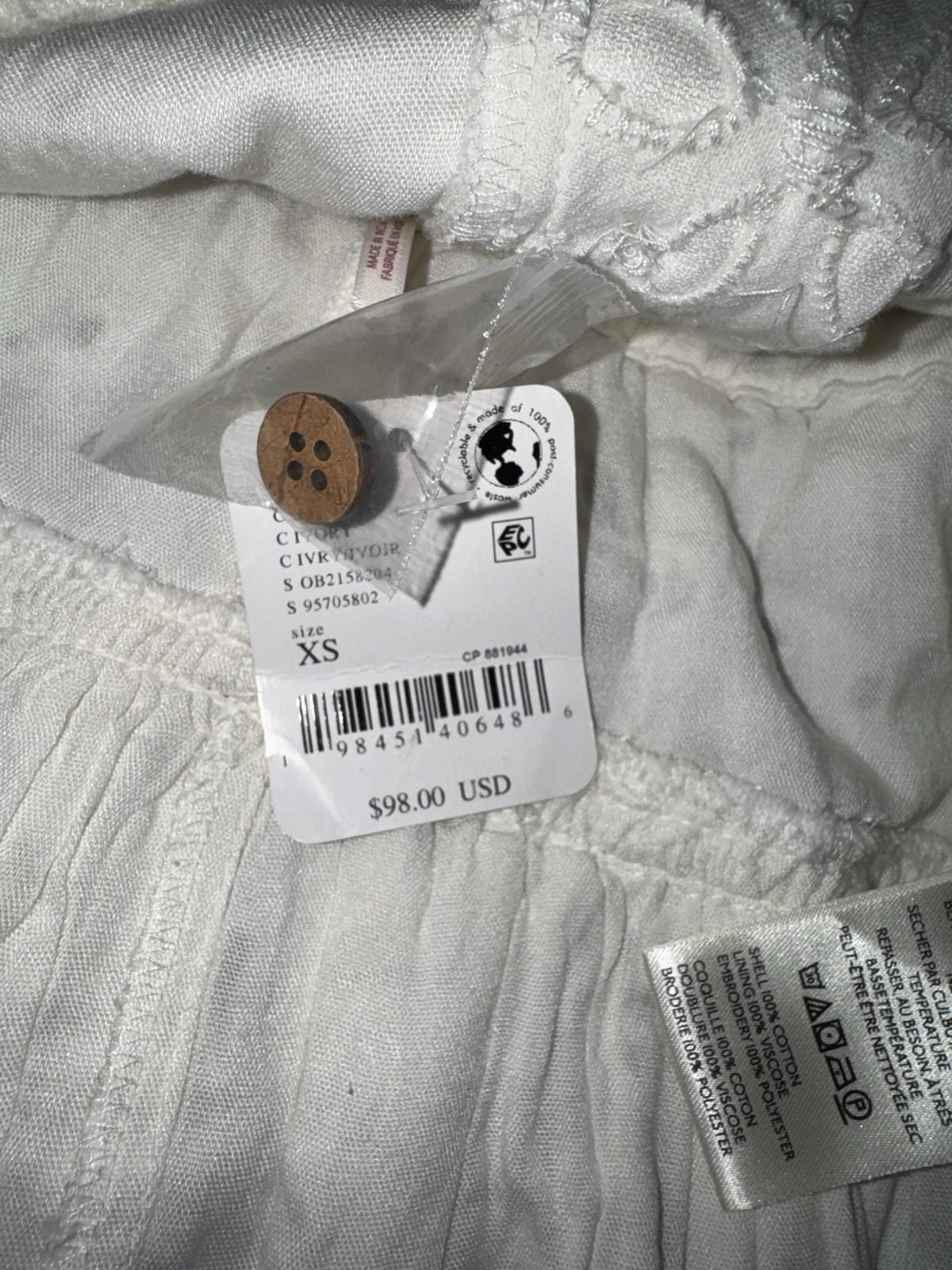 Free People Roselle Eyelet Mini Skirt in Ivory Size XS NWT