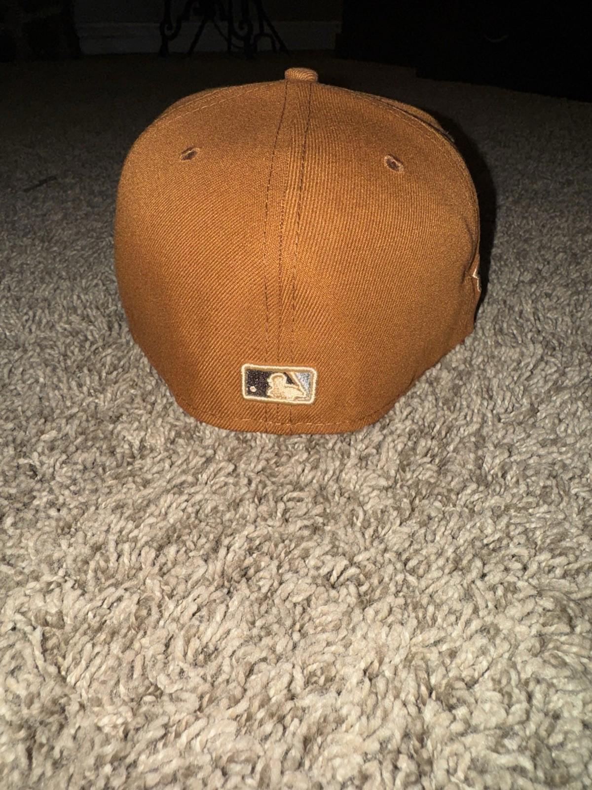 New York Yankees Fitted Hat 7 3/8 x New Era 59FIFTY 1966 World Series Cap Brown