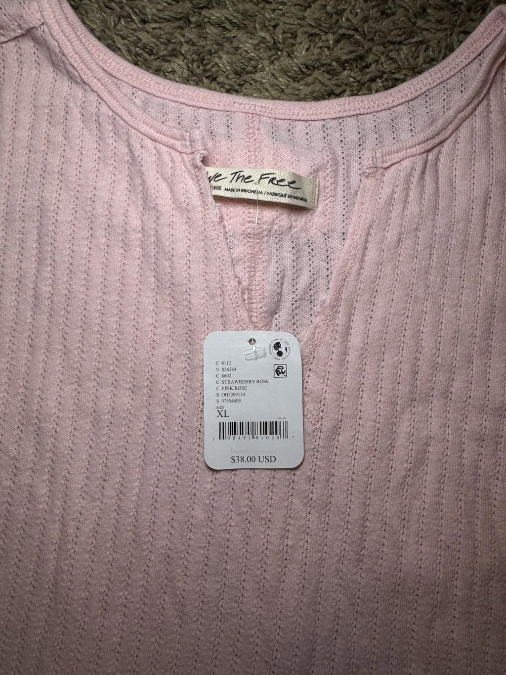 NWT FREE PEOPLE Care FP Day Off Tank Top Rose Pink XL