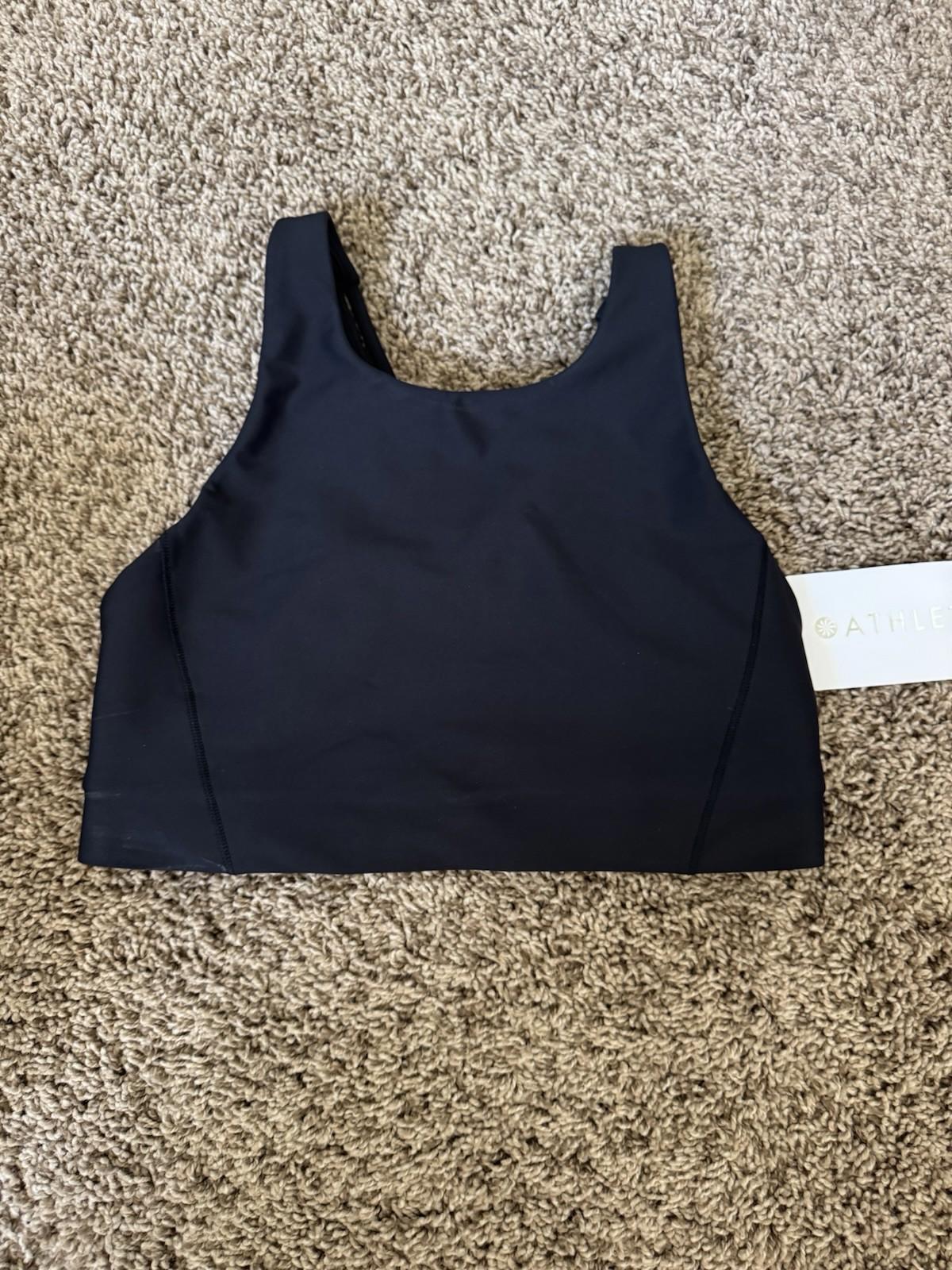 Athleta S Small Flex Spacer Bra A-C , Black Sports Bra Cardio Workout NWT