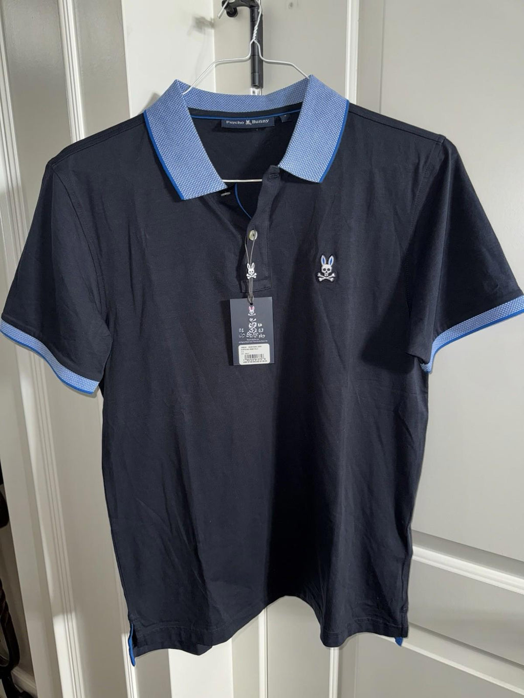 NWT Psycho Bunny North lake Jersey Polo Shirt Navy blue NEW SZ 4