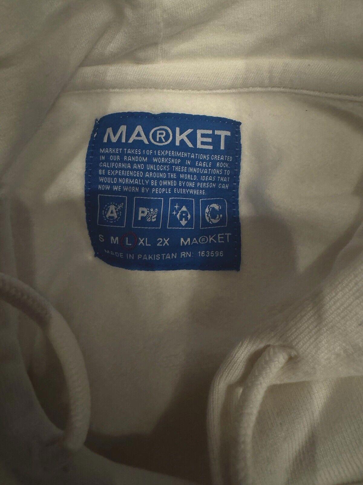 MARKET Brand White Ultralight BEAR Hoodie New Fall 2XL