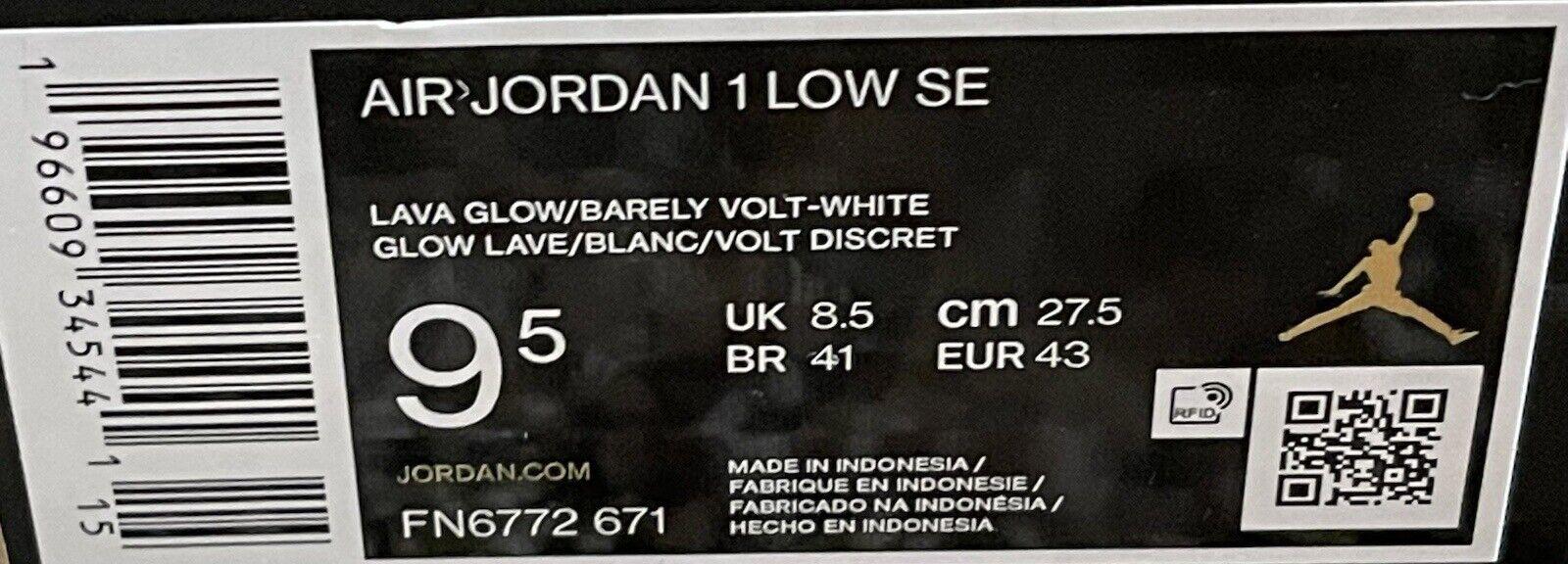 Nike Air Jordan 1 SE Low Lava Glow/White/Barely Volt Men's