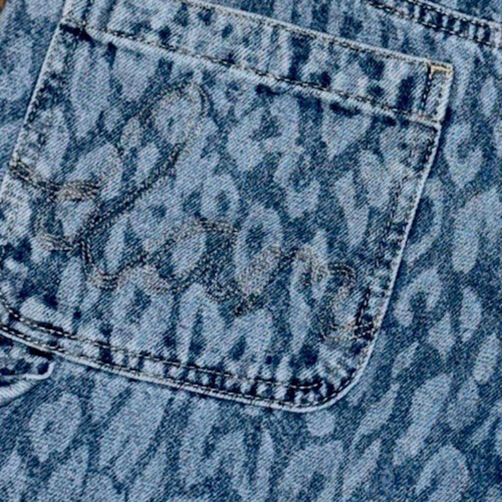 Revolve Damson Madder Drew Straight Leg in Leopard Jaguar Laser Blue size 8 NEW!