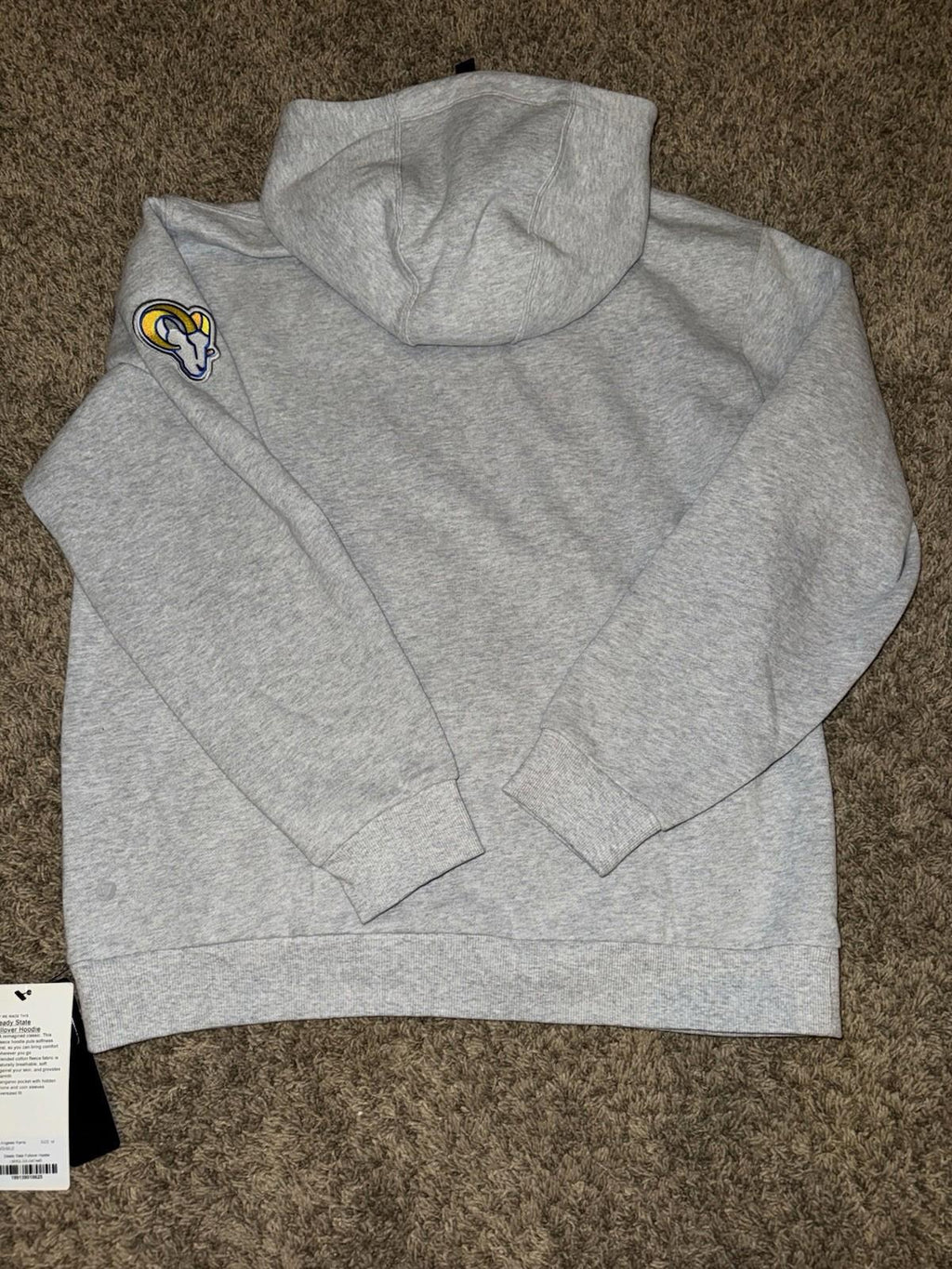 NWT RARE Lululemon Gray LA Rams Steady State Pullover Hoodie Mens MED