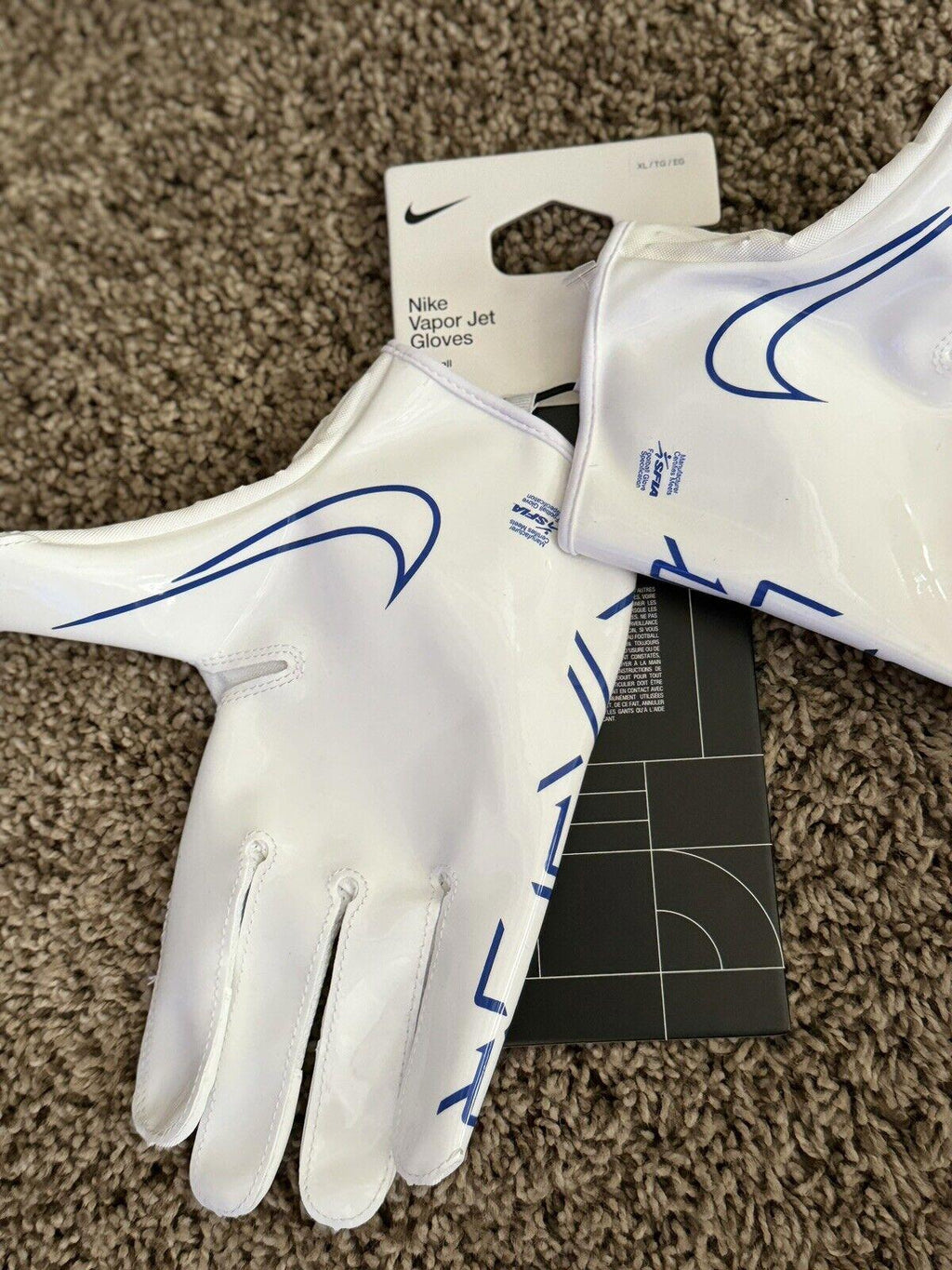 Nike Vapor Jet 7.0 Adult Football Gloves White w Red or Blue