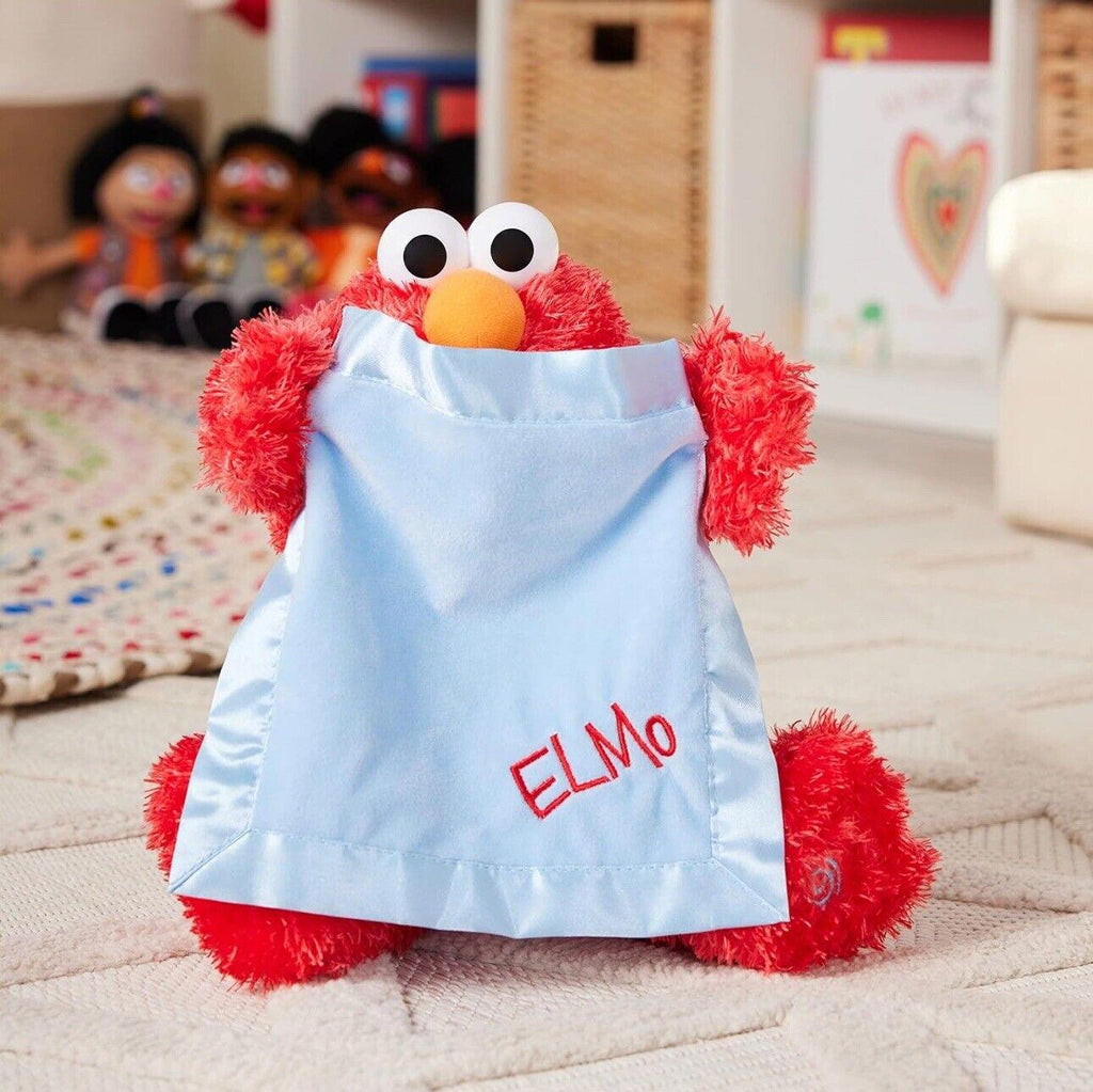 Sesame Street Elmo Peek A Boo Animated and Talking Red Gund Plush Toy Works New!