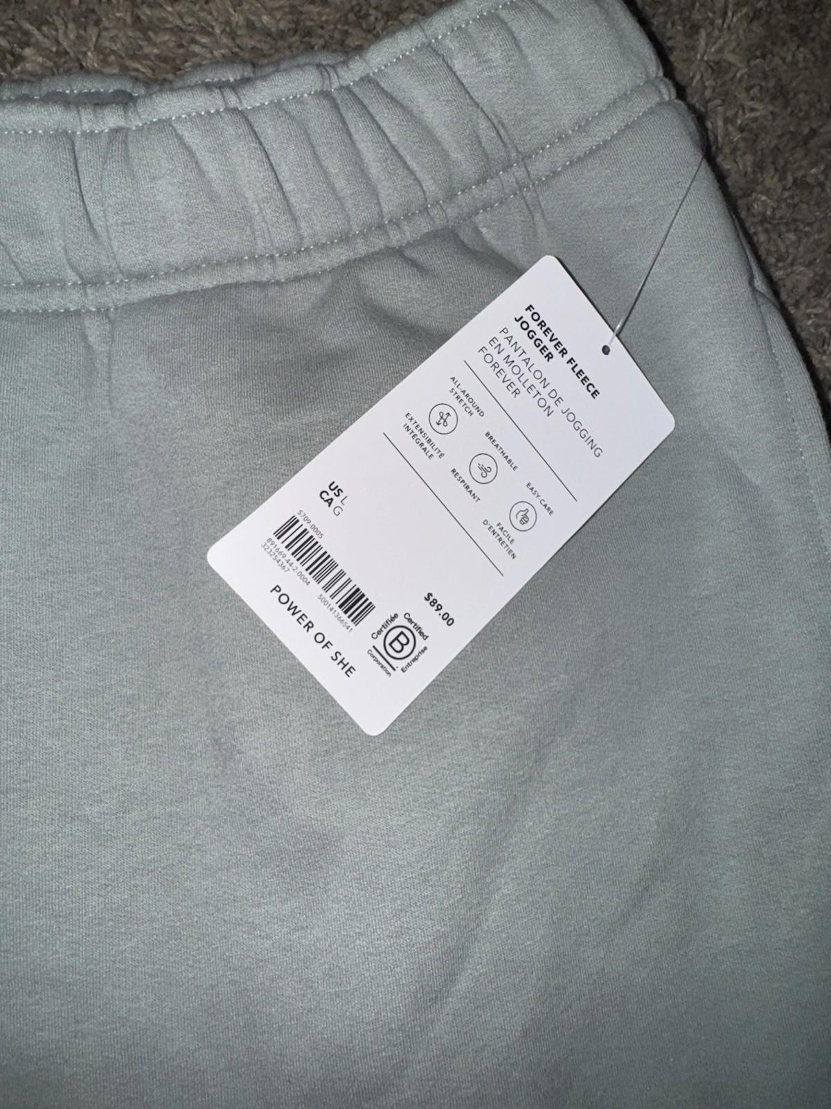NEW Athleta LG Forever Fleece Jogger Green Sweatpants Oversized NWT