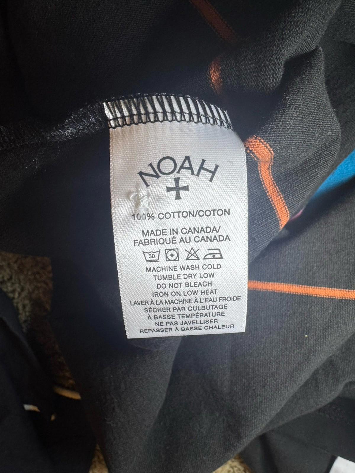 Noah NY Mens Practice Cloth Rugby Shirt LARGE Striped White Collar Logo
