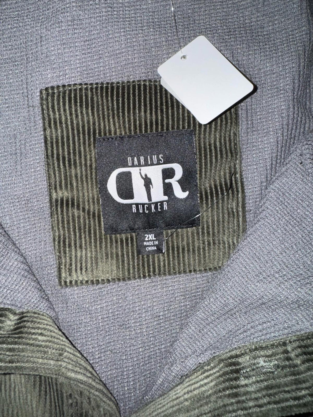 2XL Darius Rucker Collection by Fanatics Olive Oregon Ducks Corduroy Shacket NEW