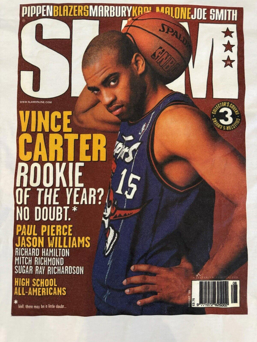 Mitchell & Ness SLAM Mag Rookie Vince Carter Toronto Raptors Tee  White XL NEW!