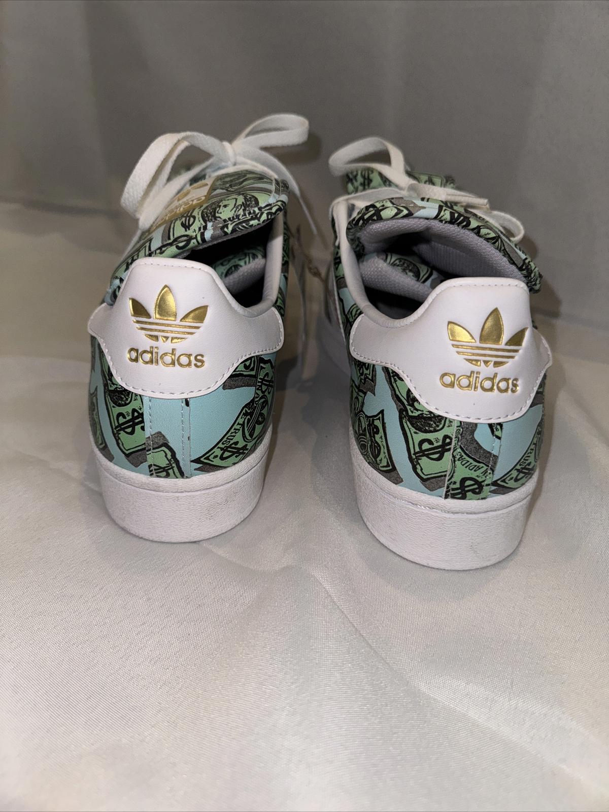 Adidas Jeremy Scott Superstar Money Print Shoe's Green Men's size 10.5, 11