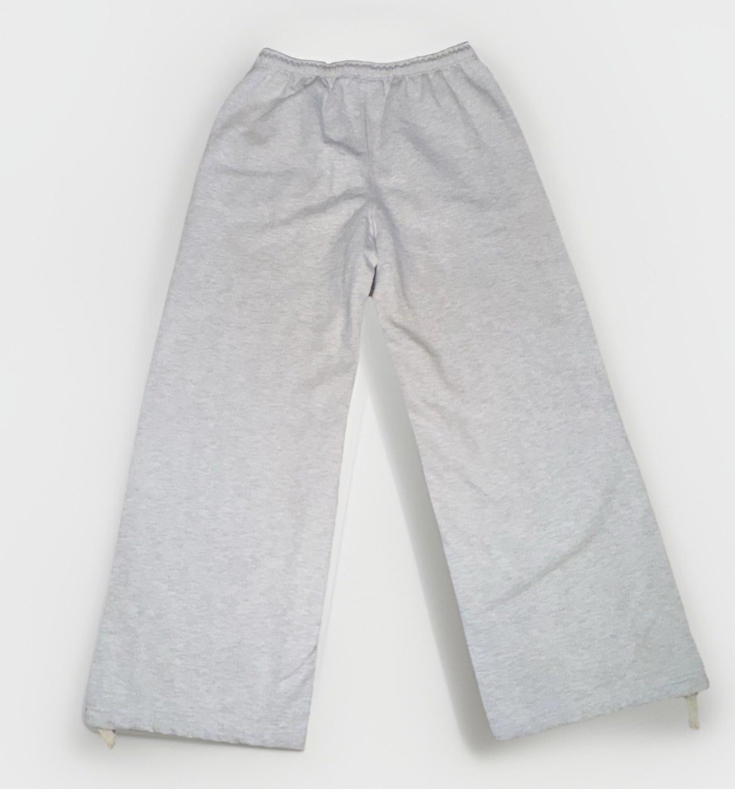 NEW! GLOWNY G DRAWSTRING SWEATPANTS (GRAY) Wide Leg Street Wear NWT