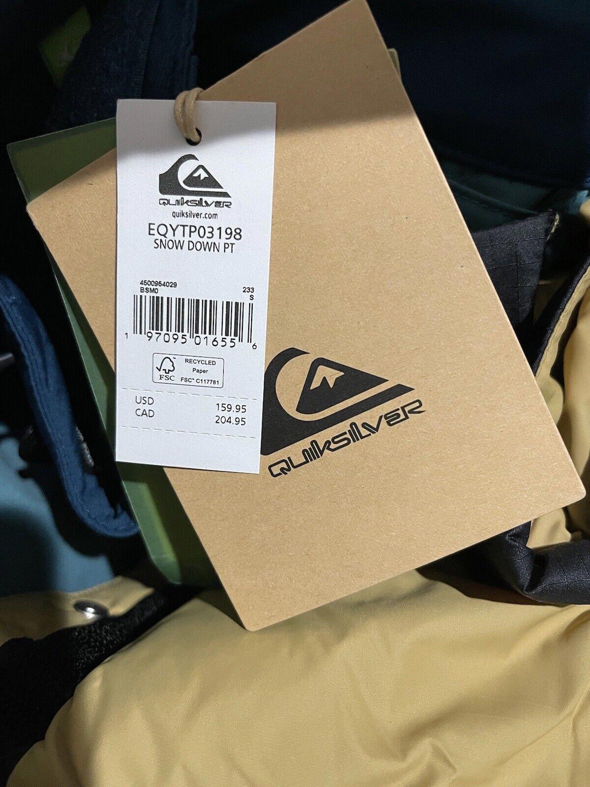 Quiksilver Snow Down Pant - Men's S & M Available. NWT Teal