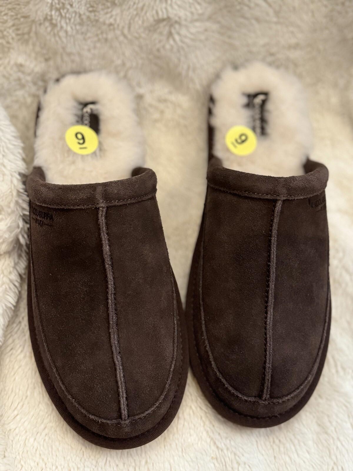 Koolaburra by Ugg Slippers Mens 9 Bordon Moccasin Dark Brown Suede 1105891 NEW