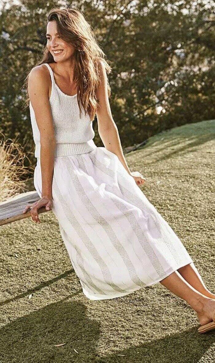 NWT Splendid Women's Jacqueline Tiered Linen-Blend Maxi Skirt Size M