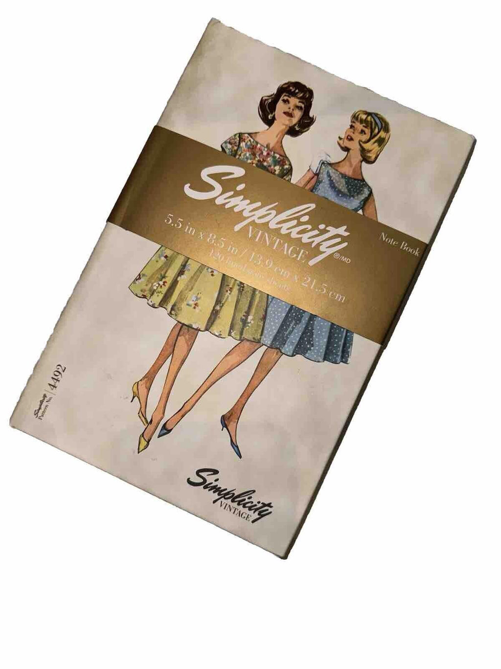 Simplicity Vintage Dress 1950's Fashion Hardcover Notebook