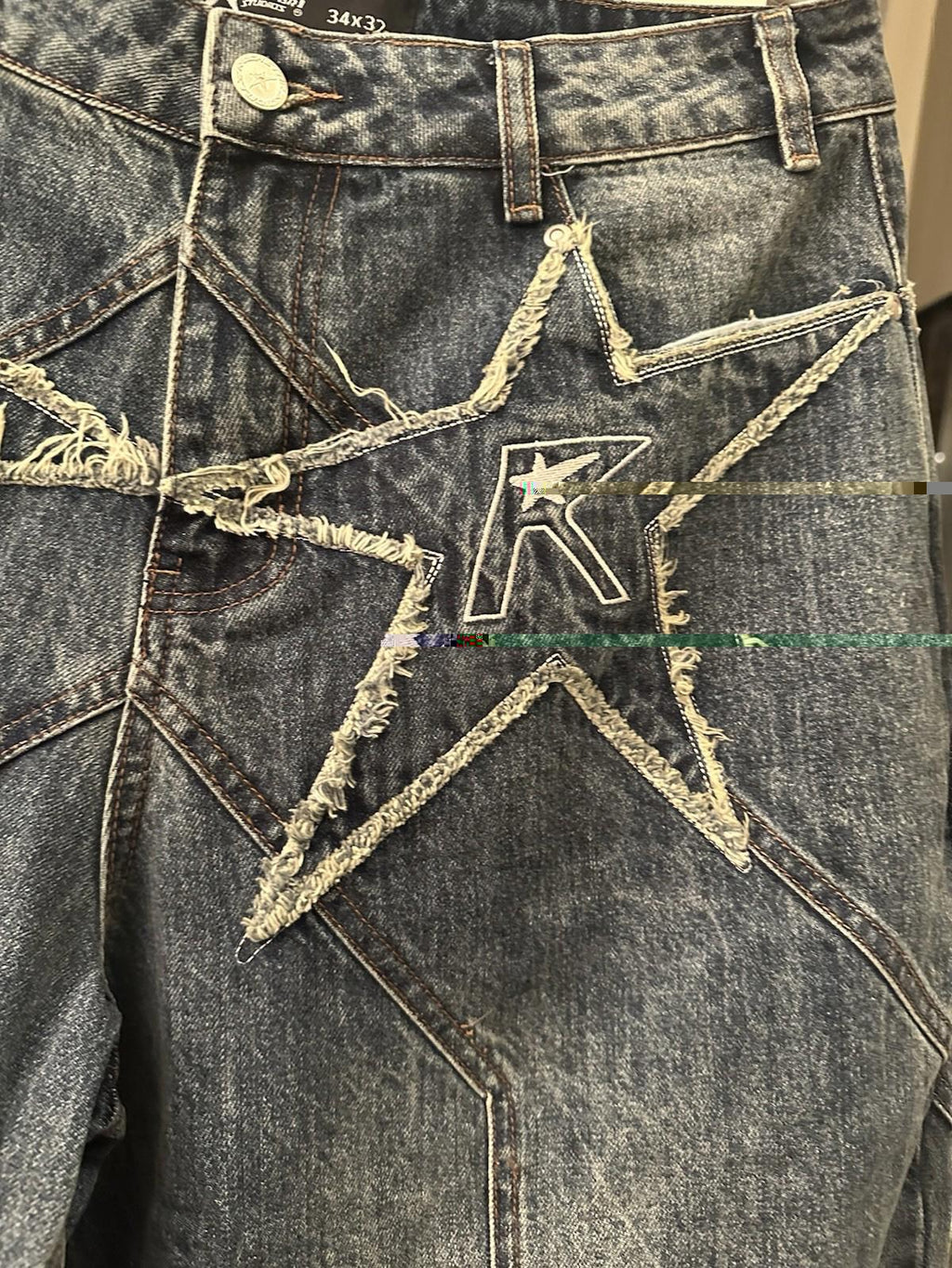 NEW! Rockstar Studios Logo pocket convertible jeans 34 X 32 NWOT
