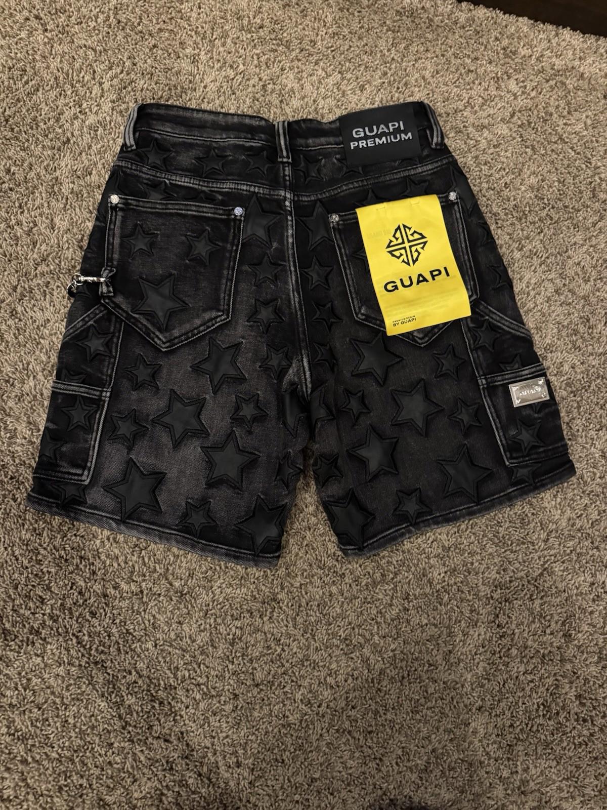 NEW! GUAPI 489OBSDS GUAPI STAR SHORTS BLACK OBSIDIAN NWT Size 30 Sold out online