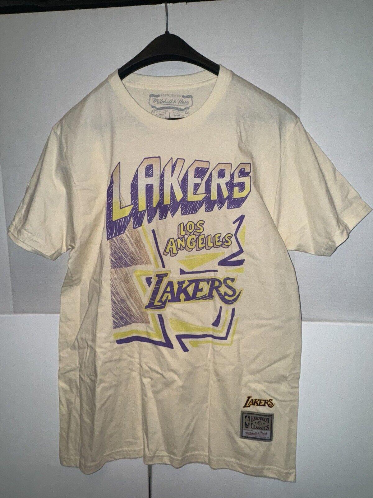 NEW! Mitchell & Ness LA Lakers Sidewalk Sketch T-Shirt LG