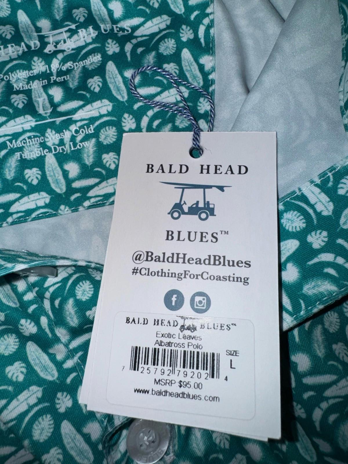 NEW! Bald Head Blues Men's Exotic Leaves Albatross Polo Size L NWT