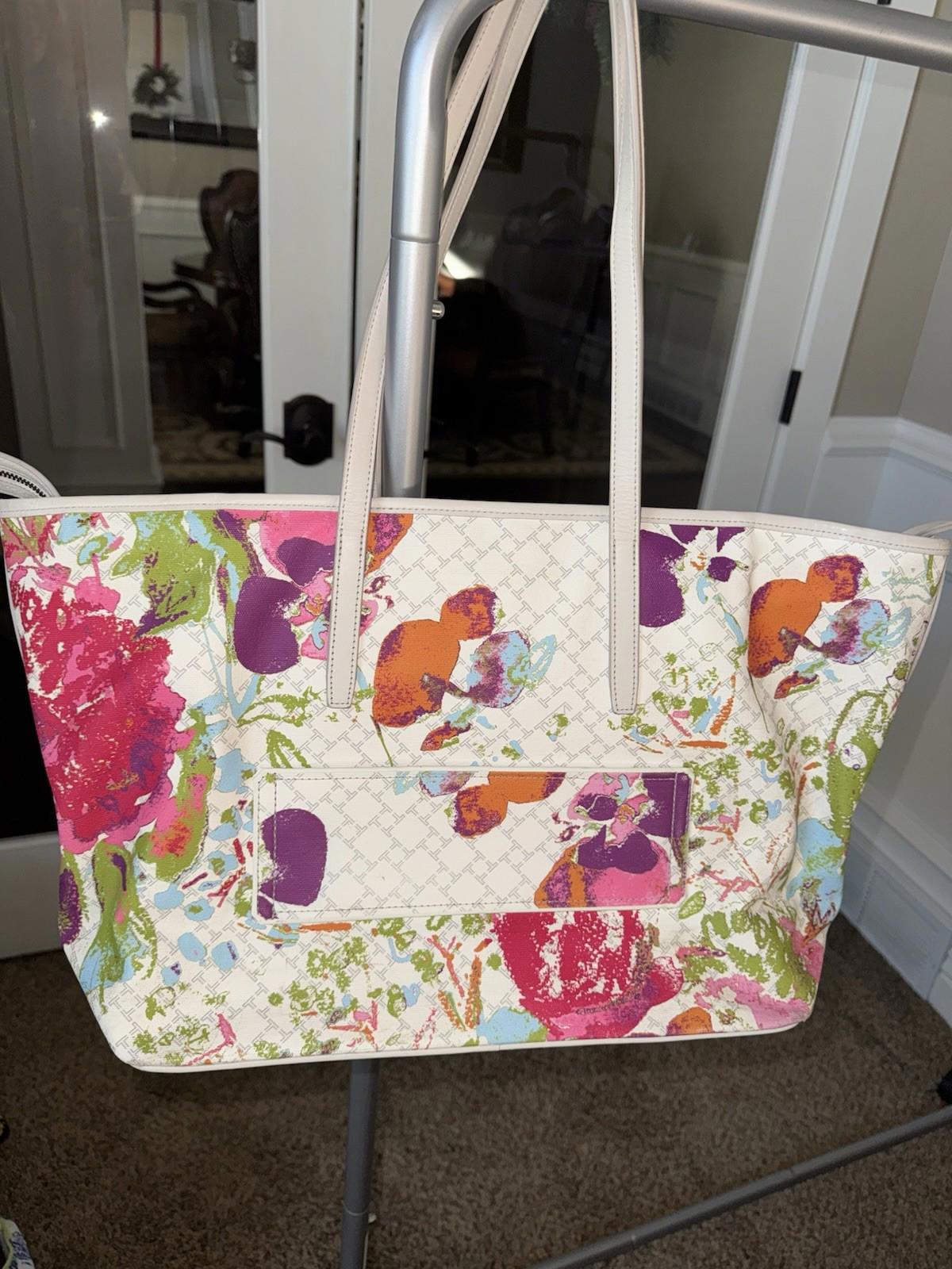 NEW Tumi Everyday Voyager Floral Tote Bag White Pink