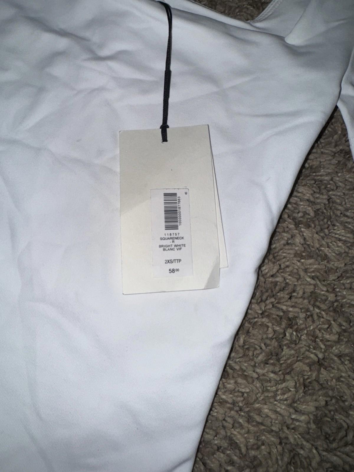 Aritzia - Original Contour Squareneck Bodysuit XS Bright White NWT
