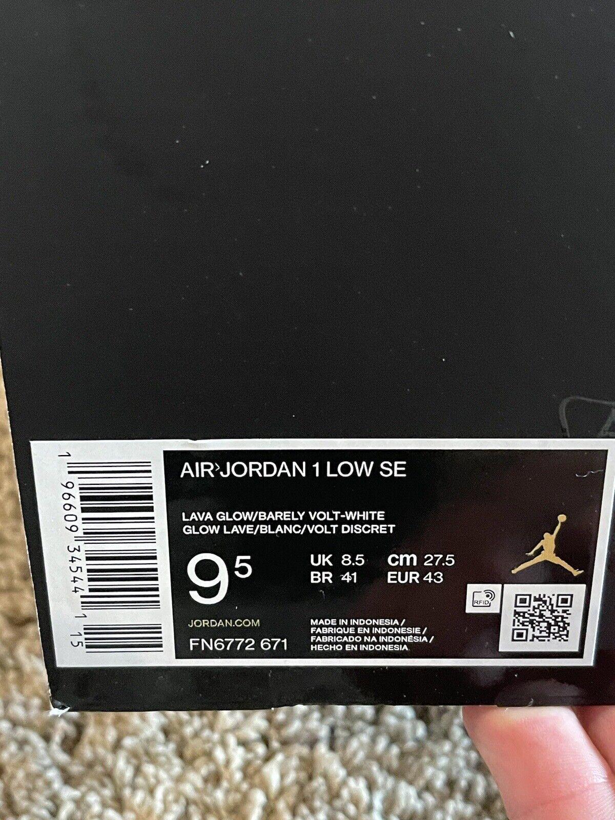 Nike Air Jordan 1 SE Low Lava Glow/White/Barely Volt Men's