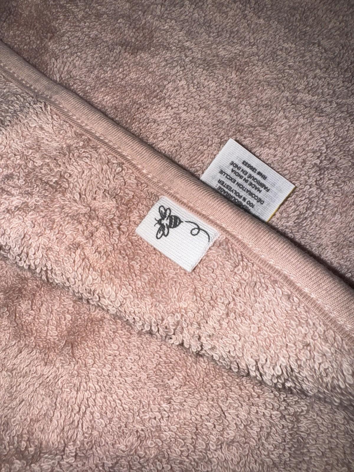 Burt's Bees Baby Hooded Towel Pink Bunny Organic Cotton Bath Animal Towel NWT