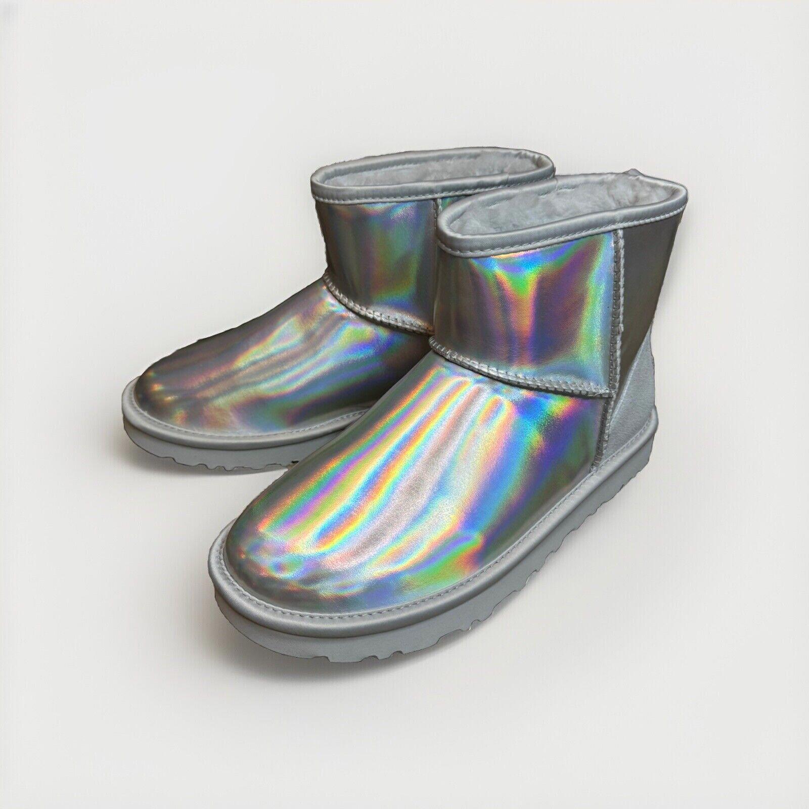 UGG Classic Mini Iridescent Boots Women's Silver Shoes